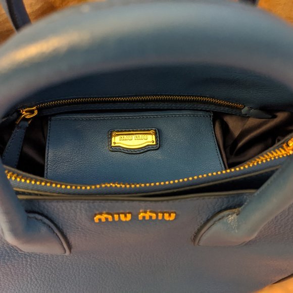Miu Miu Blue Leather Zip Tote - SOLD - Picture 4 of 5